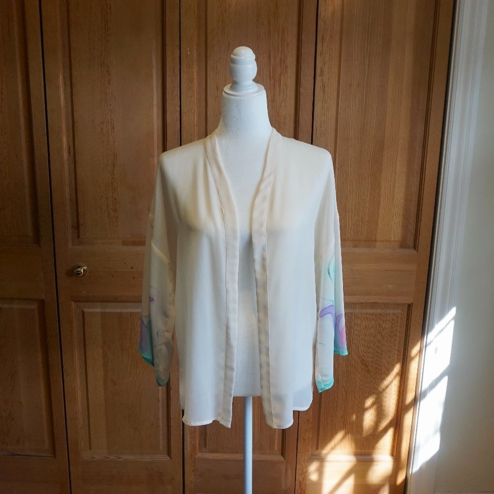 💚 VINTAGE ZIZI | BARBARA CHODOS Sheer Cardigan - Picture 2 of 12